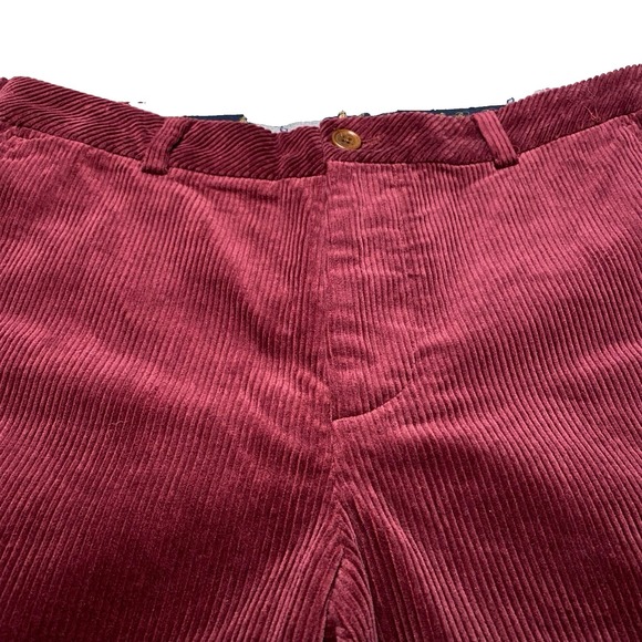 NEW Brooks Brothers Corduroy Pants 34x32 Mens Clark Chino Wine Burgundy